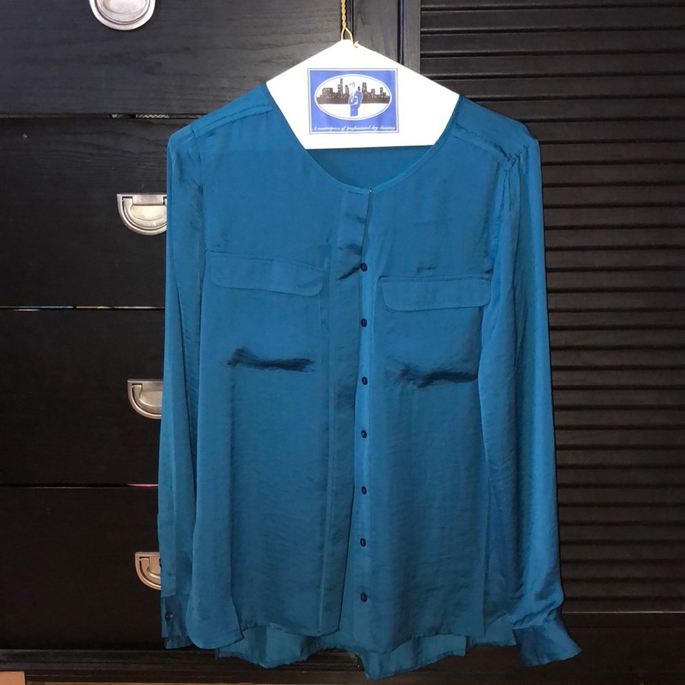 Violet + Claire Teal Blouse